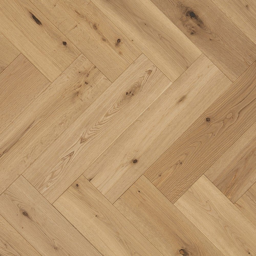 Heartwood Oak Herringbone Classic Brushed and Matt Lacquered